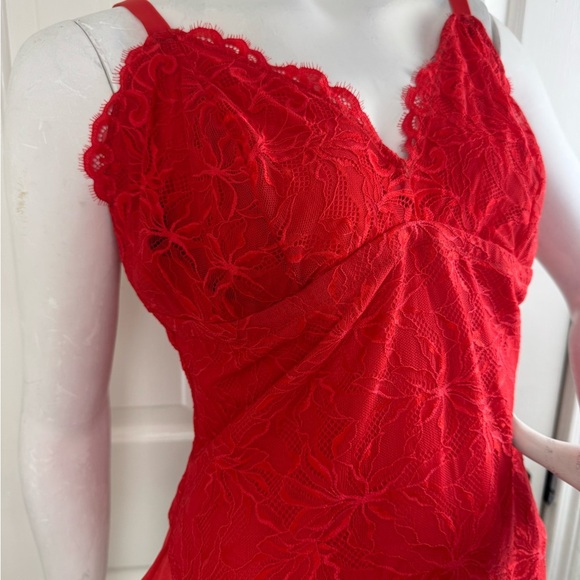 YITTY Red Lace Chemise with Scalloped V-Neck - Picture 6 of 12